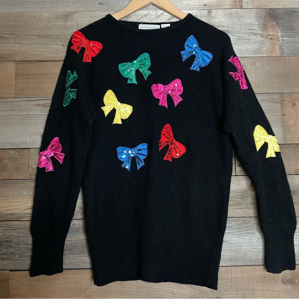Vintage sequin bow sweater.
